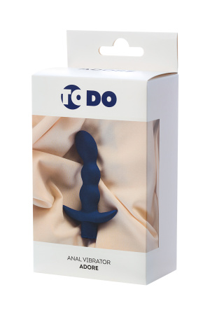 Анальный вибростимулятор TODO BY TOYFA ADORE, влагостойкий, силикон, синий, 15 см, Ø 3,1 см
