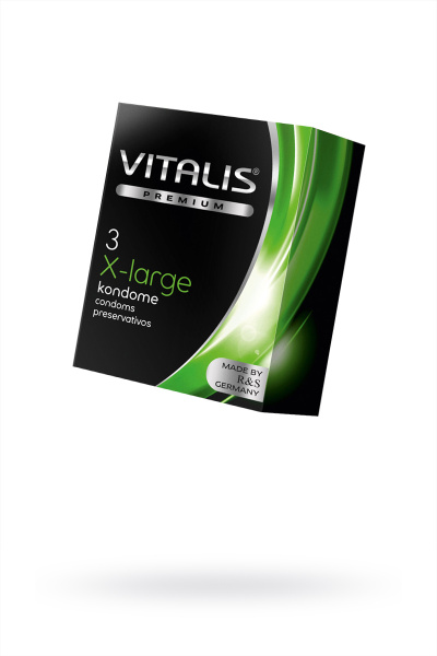 Презервативы Vitalis, premium, увеличенного размера, 19 см, 5,7 см, 3 шт.