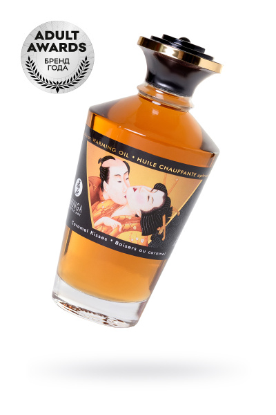 Массажное масло возбуждающее Shunga Карамельный поцелуй,  натуральное, 100 мл